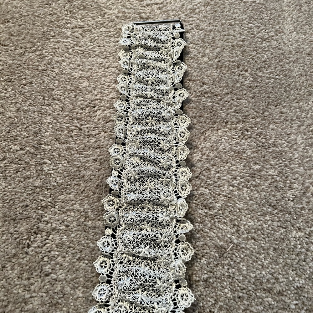 Fabric belt with metal closure. Size small